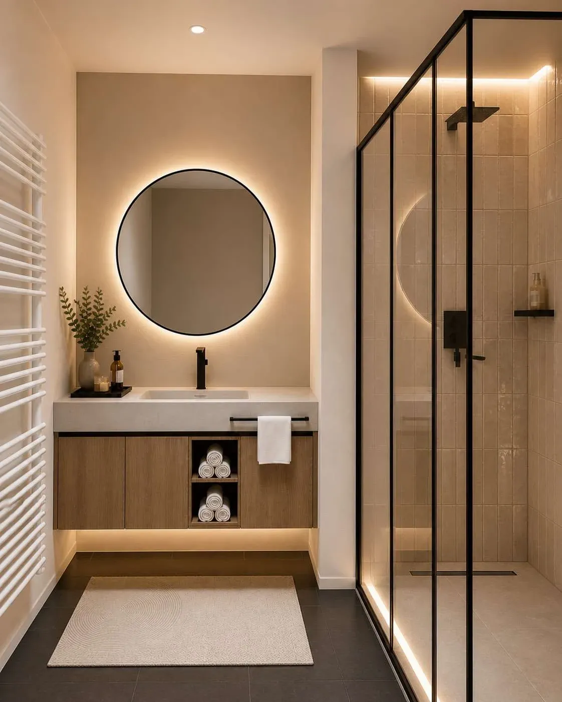 Salle de bain de la suite parentale, vue 1 - aménagement intérieur à Saint-Étienne-du-Rouvray